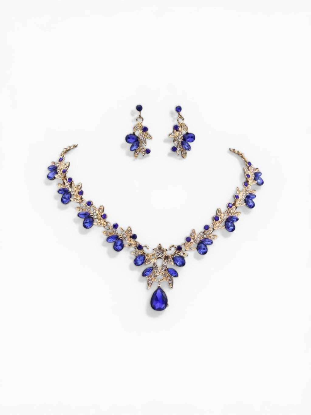 Klasik Royal Sapphire Jewelry Set (Necklace + Earrings)