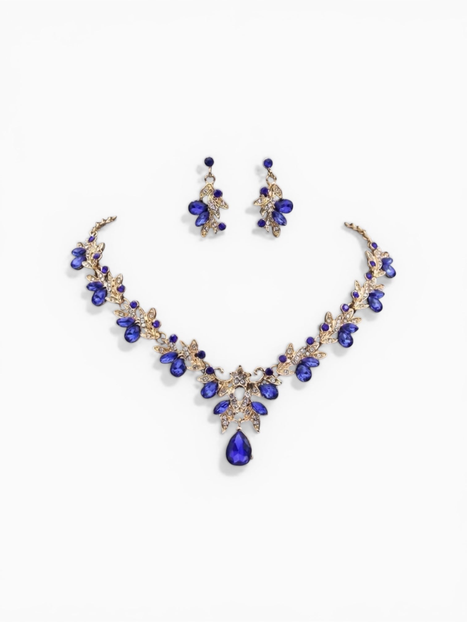 Klasik Royal Sapphire Jewelry Set (Necklace + Earrings)