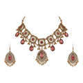 Klasik Vintage Royal Garnet Jewelry Set (Necklace + Earrings)