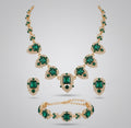 Klasik Emerald Royale Jewelry Set (Necklace, Earrings & Bracelet)